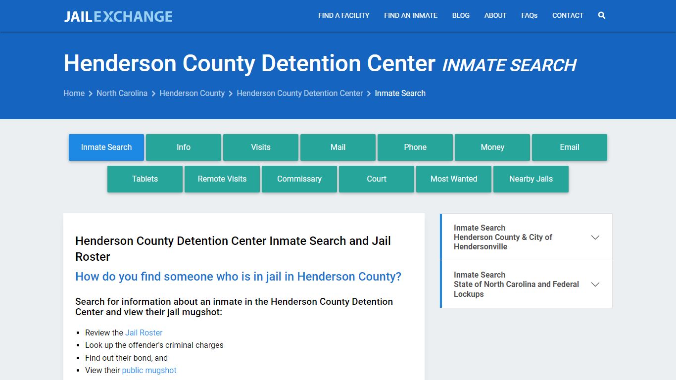 Henderson County Detention Center Inmate Search - Jail Exchange